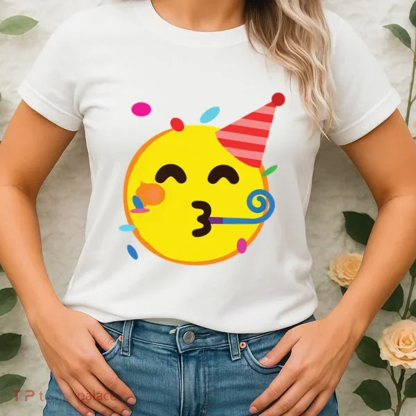 Emoticon Partying Face Birthday Women's T-Shirt