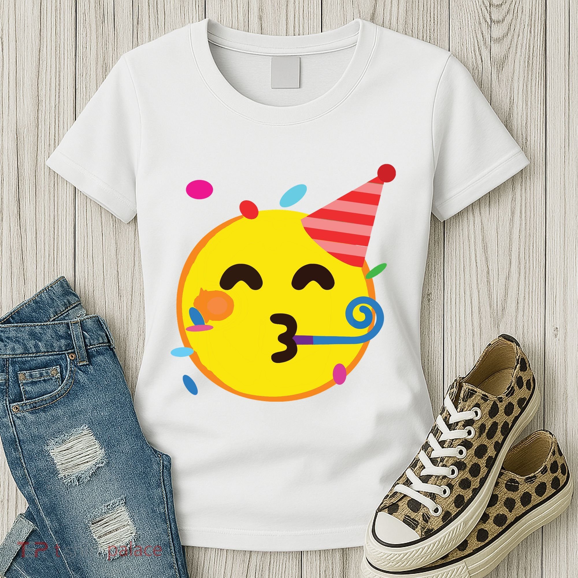 Emoticon Partying Face Birthday Women's T-Shirt