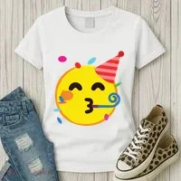 Emoticon Partying Face Birthday Women's T-Shirt thumb 3