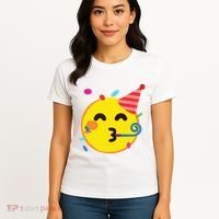 Emoticon Partying Face Birthday Women's T-Shirt thumb 4