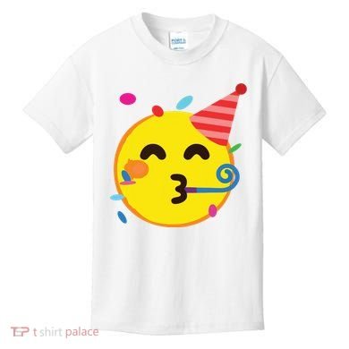 Emoticon Partying Face Birthday Kids T-Shirt