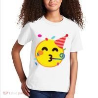 Emoticon Partying Face Birthday Kids T-Shirt thumb 2