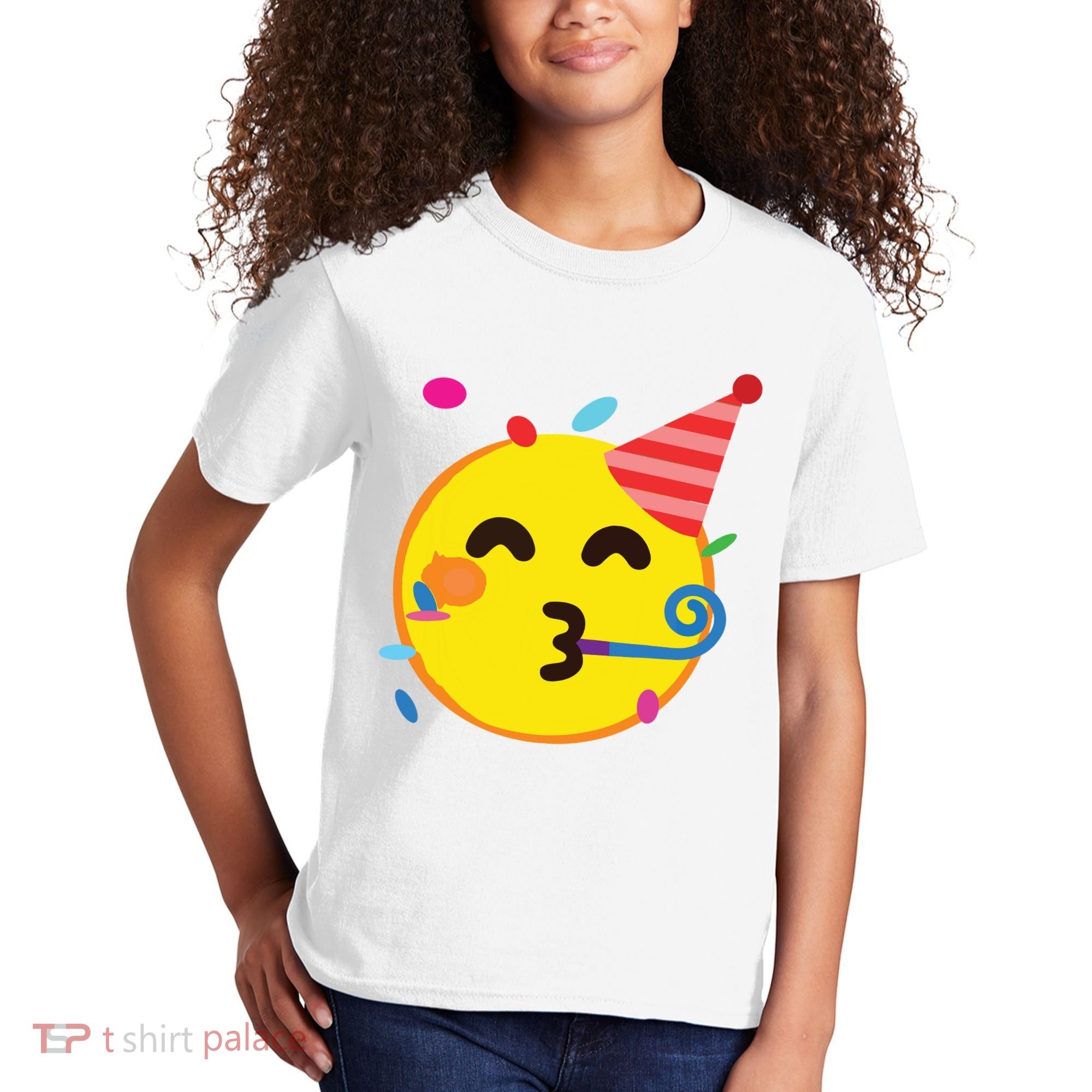 Emoticon Partying Face Birthday Kids T-Shirt