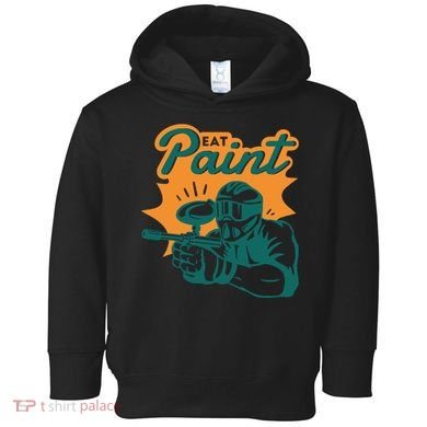 Eat Paint Funny Paintball Toddler Hoodie