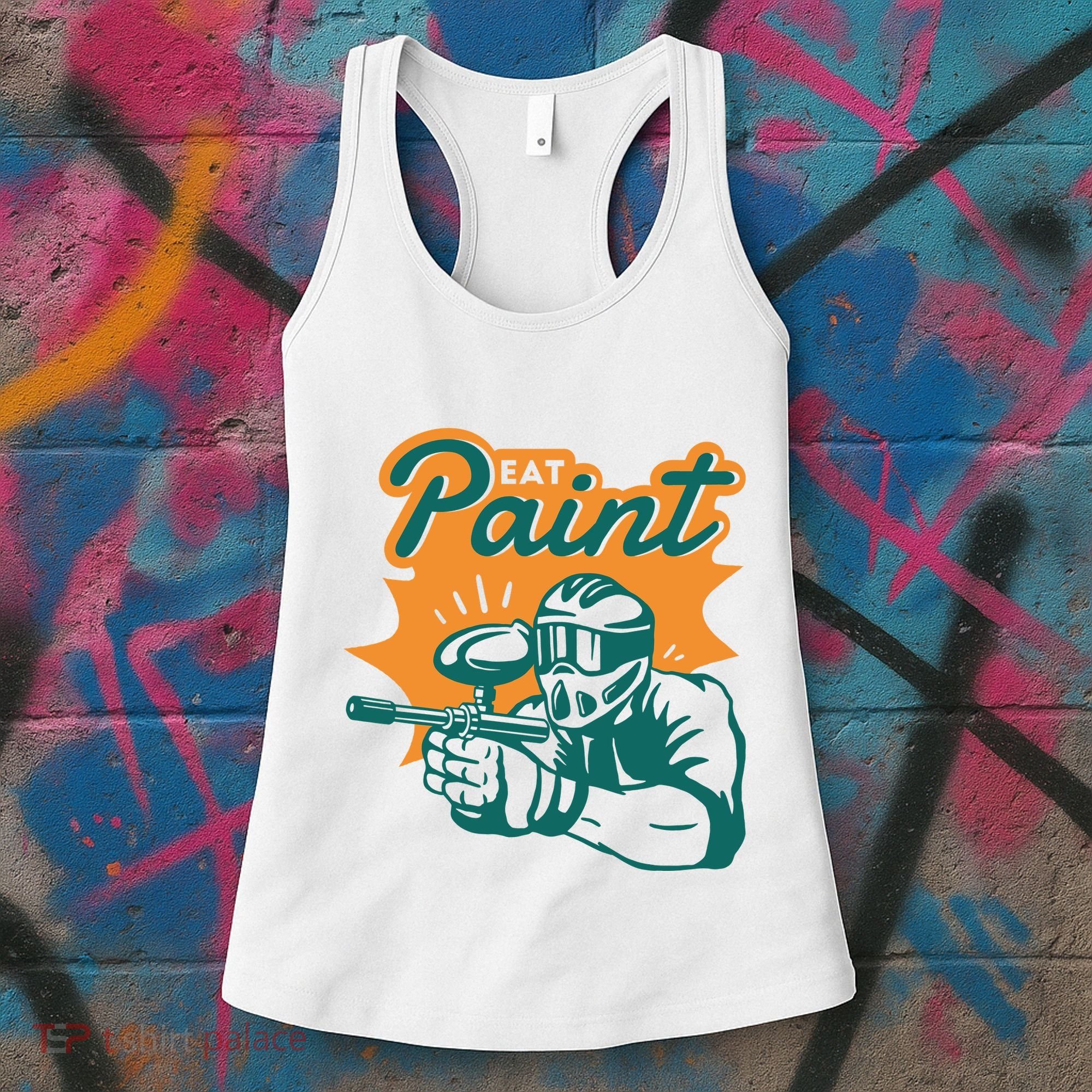 Eat Paint Funny Paintball Women's Tank Top