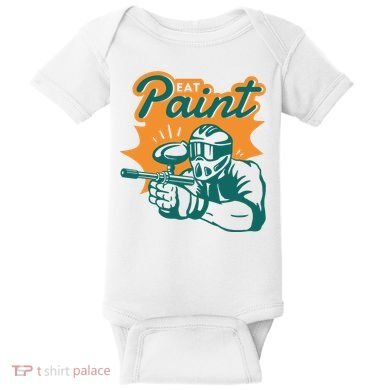 Eat Paint Funny Paintball Baby Bodysuit