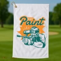 Eat Paint Funny Paintball Golf Towel thumb 1