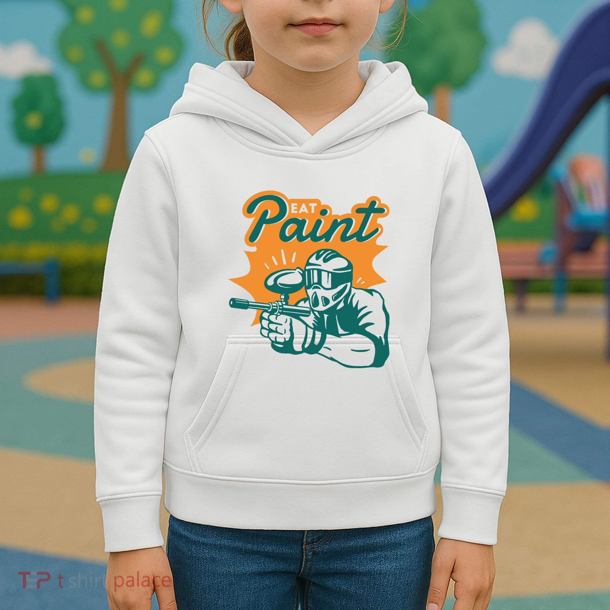 Eat Paint Funny Paintball Kids Hoodie