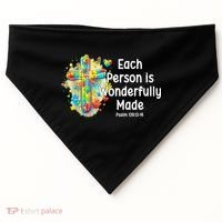 Each Person Is Wonderfully Made Christian Autism USA-Made Doggie Bandana thumb 0