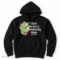 Each Person Is Wonderfully Made Christian Autism Hoodie thumb 0