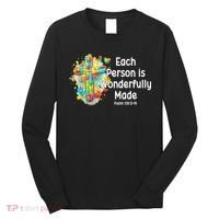 Each Person Is Wonderfully Made Christian Autism Long Sleeve Shirt thumb 0
