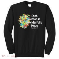Each Person Is Wonderfully Made Christian Autism Sweatshirt thumb 0