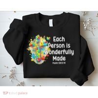 Each Person Is Wonderfully Made Christian Autism Sweatshirt thumb 2