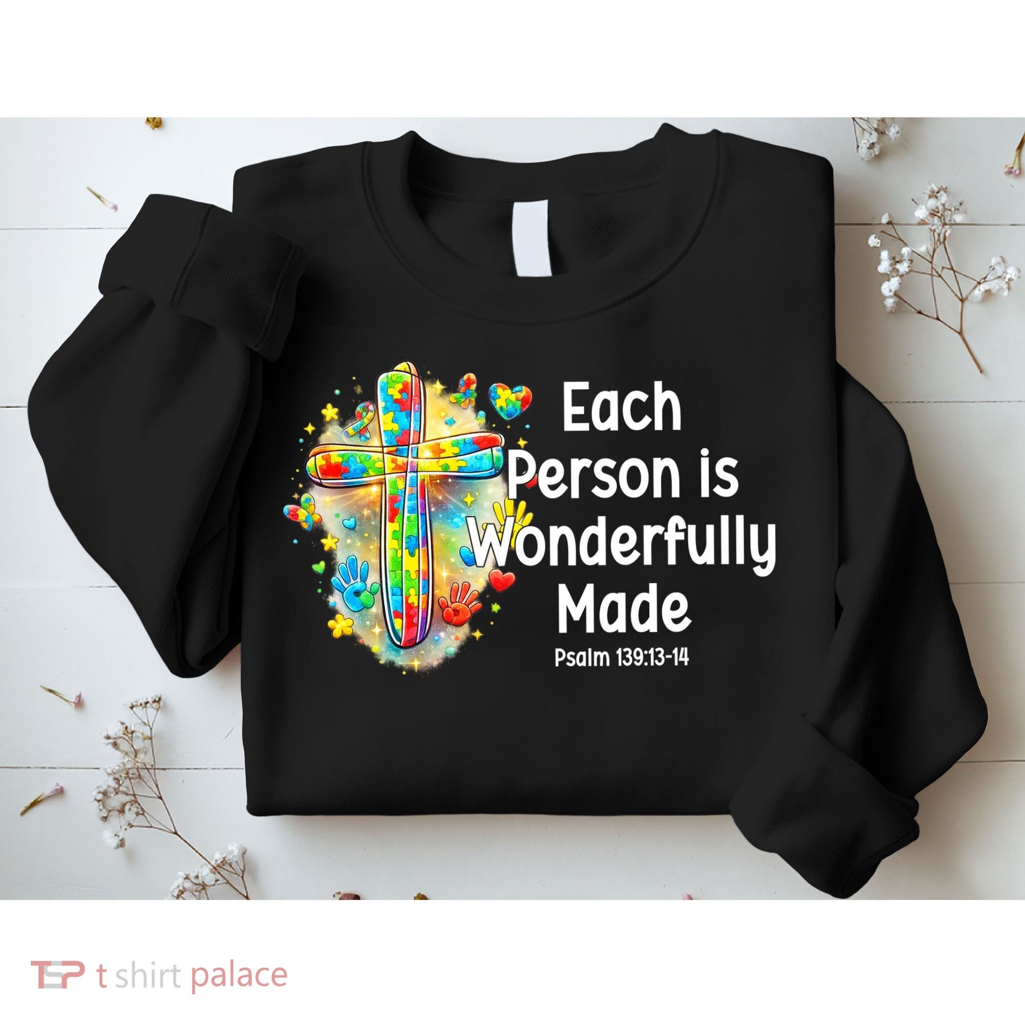 Each Person Is Wonderfully Made Christian Autism Sweatshirt