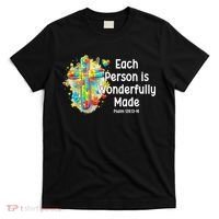 Each Person Is Wonderfully Made Christian Autism T-Shirt thumb 0