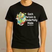 Each Person Is Wonderfully Made Christian Autism T-Shirt thumb 3