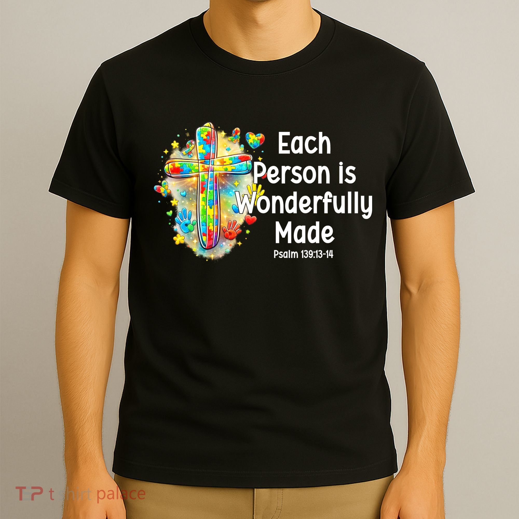 Each Person Is Wonderfully Made Christian Autism T-Shirt