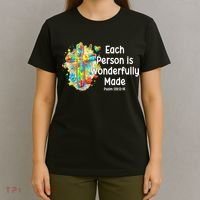 Each Person Is Wonderfully Made Christian Autism T-Shirt thumb 4