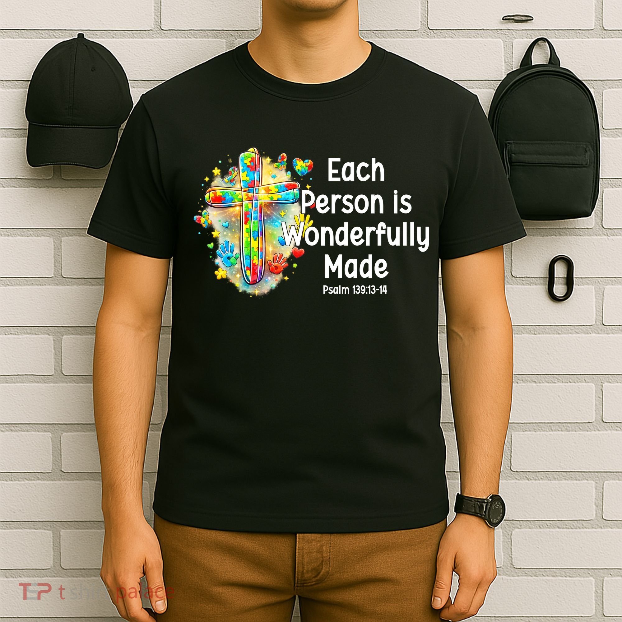 Each Person Is Wonderfully Made Christian Autism T-Shirt