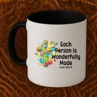 Each Person Is Wonderfully Made Christian Autism Coffee Mug thumb 2