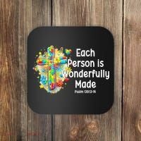 Each Person Is Wonderfully Made Christian Autism Coaster thumb 0