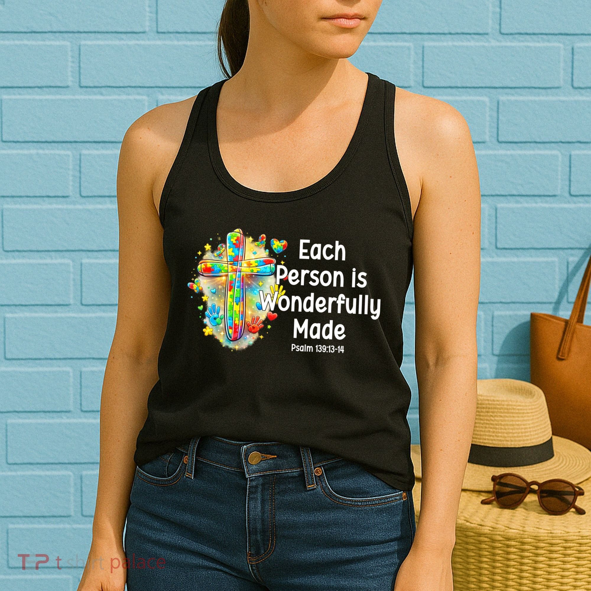 Each Person Is Wonderfully Made Christian Autism Women's Tank Top