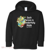 Each Person Is Wonderfully Made Christian Autism Toddler Hoodie thumb 0