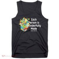 Each Person Is Wonderfully Made Christian Autism Tank Top thumb 0