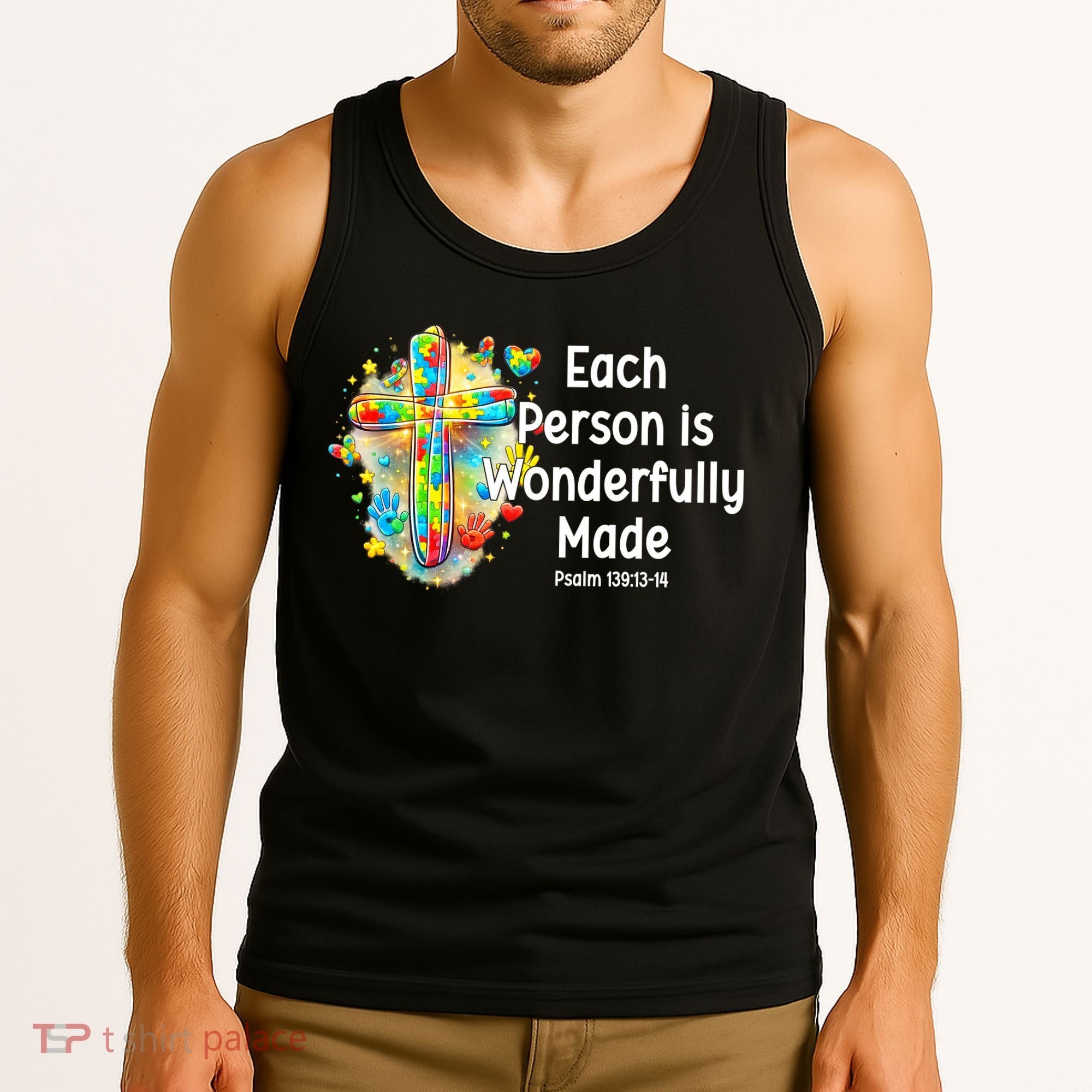 Each Person Is Wonderfully Made Christian Autism Tank Top