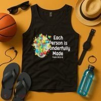 Each Person Is Wonderfully Made Christian Autism Tank Top thumb 4
