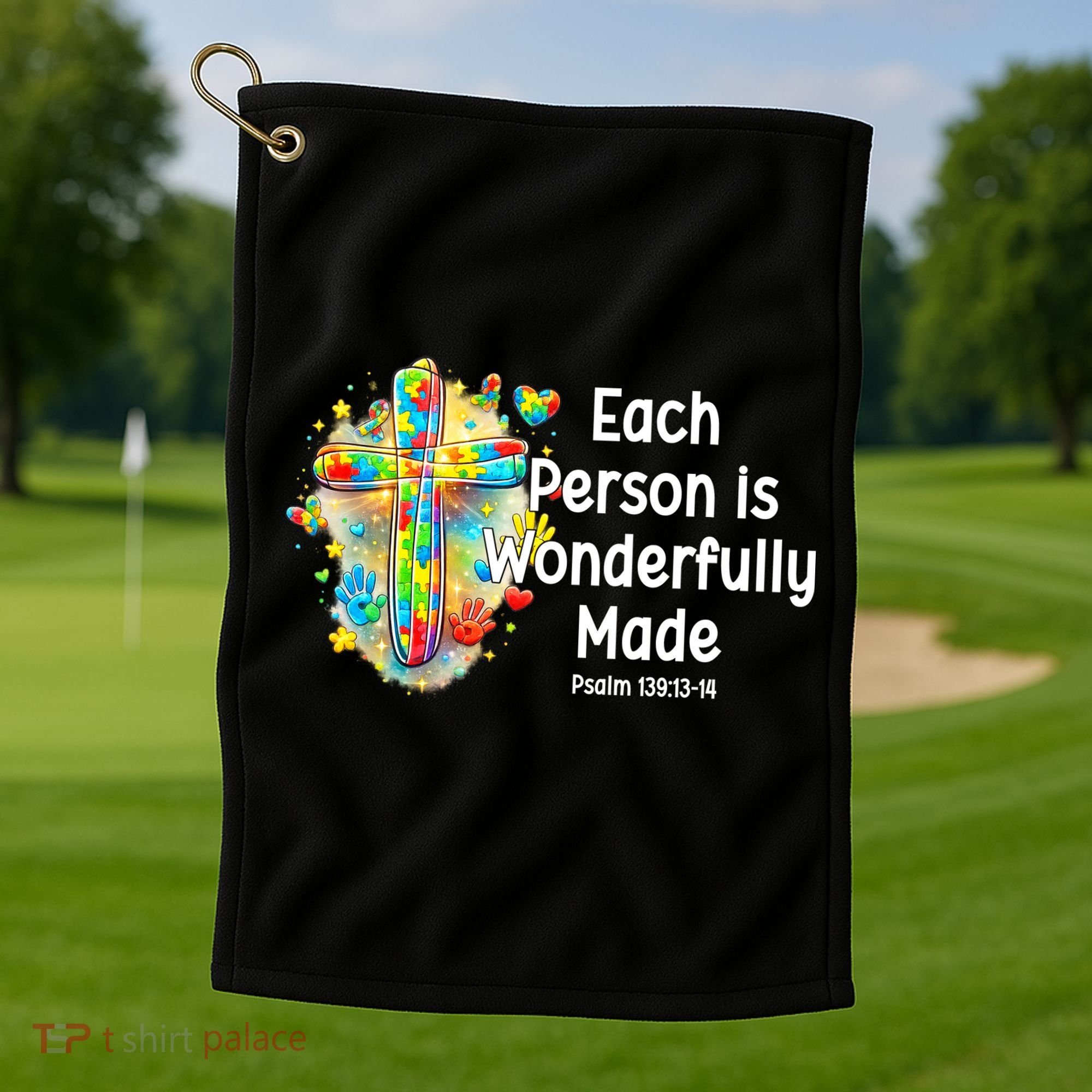 Each Person Is Wonderfully Made Christian Autism Golf Towel