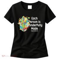 Each Person Is Wonderfully Made Christian Autism Women's T-Shirt thumb 0