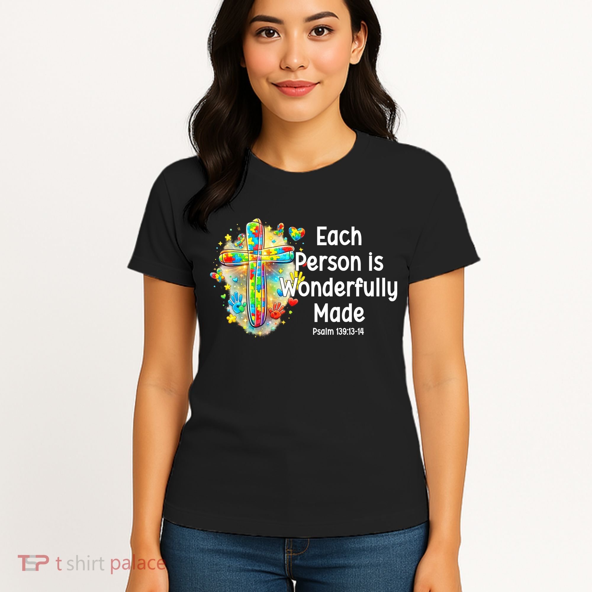 Each Person Is Wonderfully Made Christian Autism Women's T-Shirt