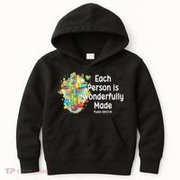 Each Person Is Wonderfully Made Christian Autism Kids Hoodie thumb 0