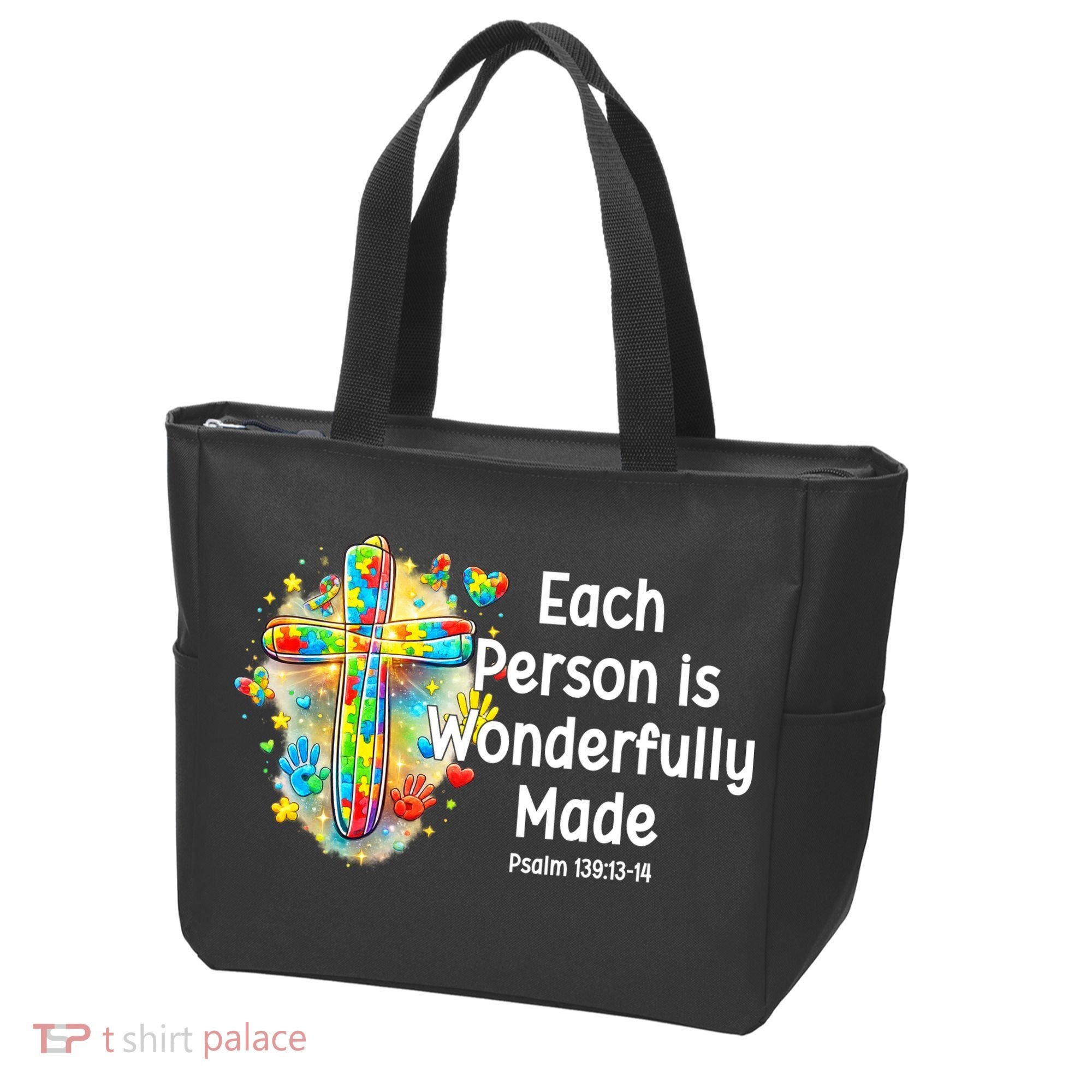Each Person Is Wonderfully Made Christian Autism Tote Bag