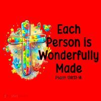 Each Person Is Wonderfully Made Christian Autism Santa Hat thumb 1