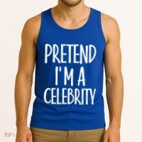 Easy Pretend I'm Celebrity Costume For Famous Halloween Cute Gift Tank Top thumb 3