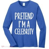 Easy Pretend I'm Celebrity Costume For Famous Halloween Cute Gift Women's Long Sleeve Shirt thumb 0