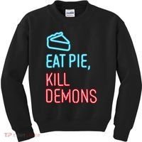 Eat Pie Kill Demons Supernatural Kids Sweatshirt thumb 0
