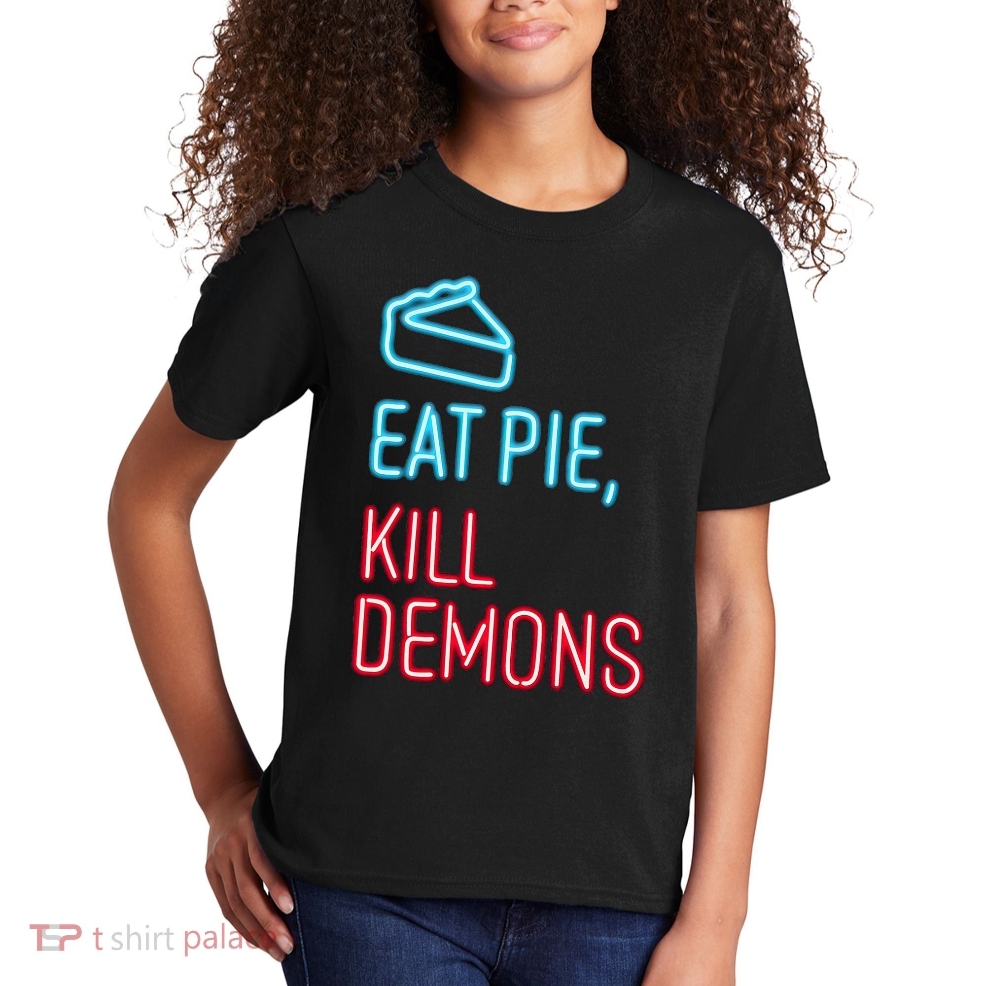 Eat Pie Kill Demons Supernatural Kids T-Shirt
