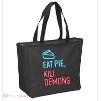 Eat Pie Kill Demons Supernatural Tote Bag thumb 2