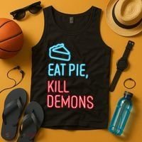 Eat Pie Kill Demons Supernatural Tank Top thumb 4