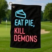 Eat Pie Kill Demons Supernatural Golf Towel thumb 1