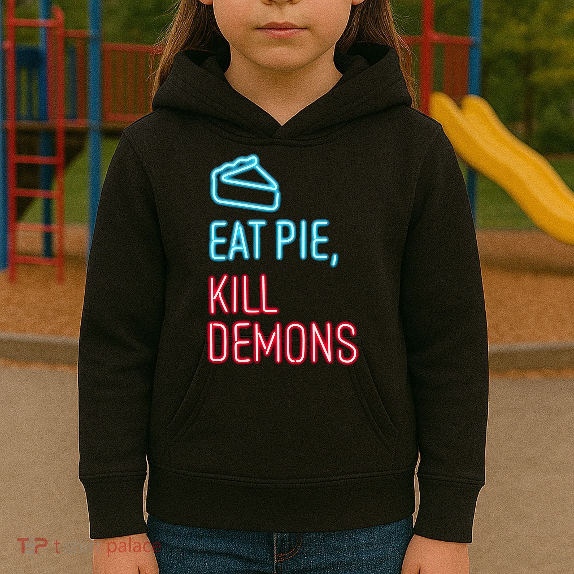 Eat Pie Kill Demons Supernatural Kids Hoodie