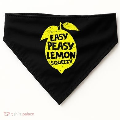 Easy Peasy Lemon Squeezy Funny Lemon Summer Lemonade USA-Made Doggie Bandana