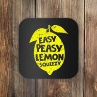 Easy Peasy Lemon Squeezy Funny Lemon Summer Lemonade Coaster thumb 0
