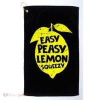 Easy Peasy Lemon Squeezy Funny Lemon Summer Lemonade Golf Towel thumb 0