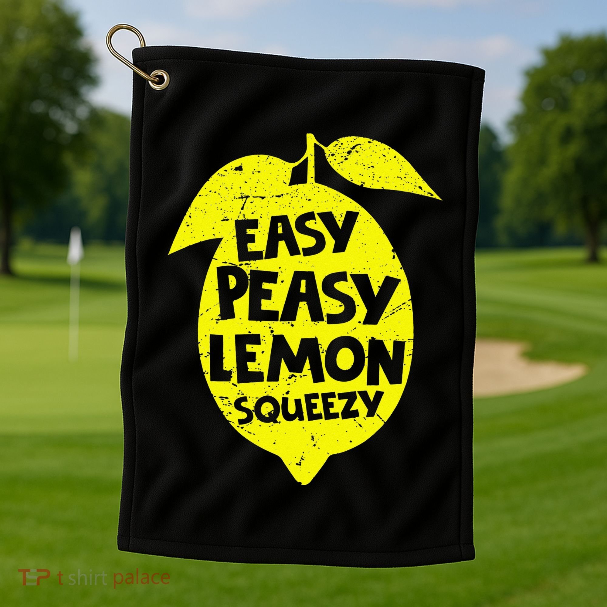 Easy Peasy Lemon Squeezy Funny Lemon Summer Lemonade Golf Towel