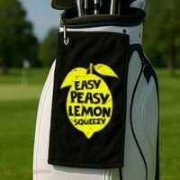 Easy Peasy Lemon Squeezy Funny Lemon Summer Lemonade Golf Towel thumb 2