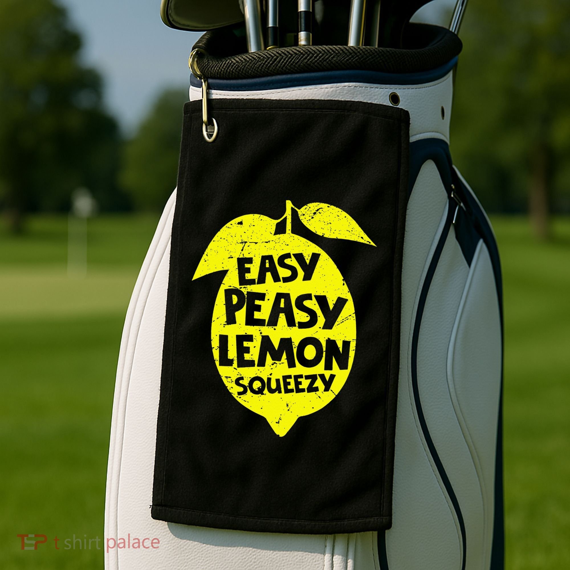Easy Peasy Lemon Squeezy Funny Lemon Summer Lemonade Golf Towel
